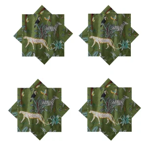 Green Forest Printed Dining Table Napkins - Image 6