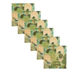Green Peacock Garden Printed Cotton Napkins - Image 2