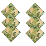 Green Peacock Garden Printed Cotton Napkins