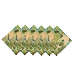 Green Peacock Garden Printed Cotton Napkins - Image 3