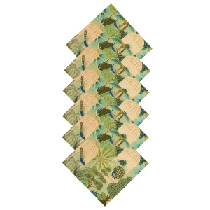 Green Peacock Garden Printed Cotton Napkins - Image 4