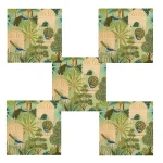 Green Peacock Garden Printed Cotton Napkins - Image 5