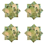 Green Peacock Garden Printed Cotton Napkins - Image 6