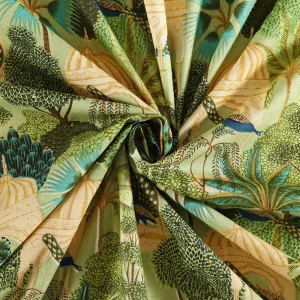 Green Peacock Garden Printed Cotton Napkins - Image 8