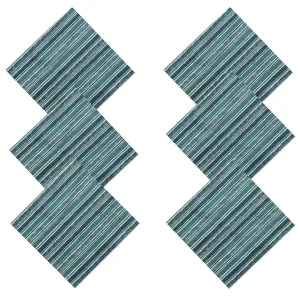 Green Striped Print Napkins Dining Table Decor Cloth - Image 3