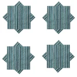 Green Striped Print Napkins Dining Table Decor Cloth