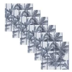 Grey Color Palm Tree Printed Cotton Napkins