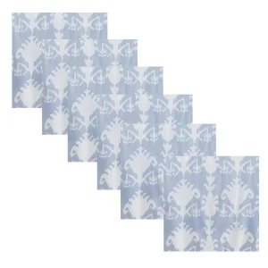 Grey Ikat Printed Napkins Set Washable Cloth - Image 3