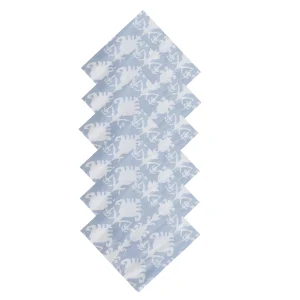 Grey Ikat Printed Napkins Set Washable Cloth - Image 4