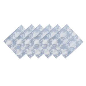 Grey Ikat Printed Napkins Set Washable Cloth - Image 5