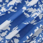 Hand Block Cotton Blue Floral Printed Voile Fabric Napkins - Image 10