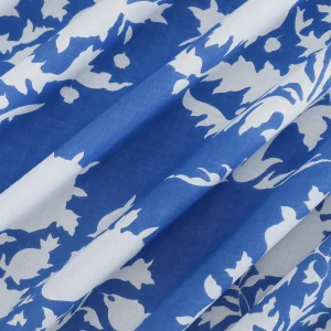 Hand Block Cotton Blue Floral Printed Voile Fabric Napkins - Image 10