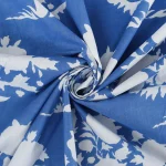 Hand Block Cotton Blue Floral Printed Voile Fabric Napkins - Image 7
