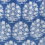 Hand Block Cotton Blue Floral Printed Voile Fabric Napkins - Image 8