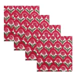 Hand Block Floral Print Cloth Table Decor Napkins - Image 3