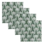 Hand Block Flower Printed Cotton Table Green Napkins - Image 3