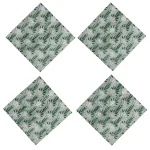 Hand Block Flower Printed Cotton Table Green Napkins - Image 4