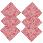 Hand Block Print 100% Cotton Pink Table Napkins - Image 5