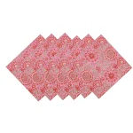 Hand Block Print 100% Cotton Pink Table Napkins - Image 2