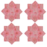 Hand Block Print 100% Cotton Pink Table Napkins - Image 3