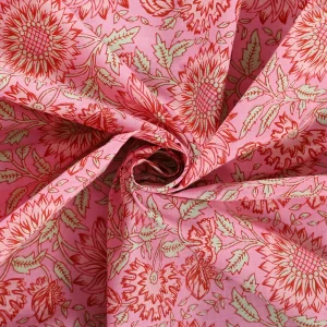 Hand Block Print 100% Cotton Pink Table Napkins - Image 8