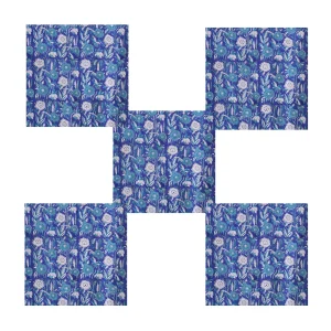 Hand Block Print Blue Floral Napkins - Image 5