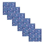 Hand Block Print Blue Floral Napkins - Image 3