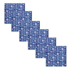 Hand Block Print Blue Floral Napkins - Image 3