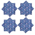 Hand Block Print Blue Floral Napkins - Image 6