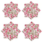 Hand Block Print Cotton Voile Fabric Kitchen Napkins - Image 3