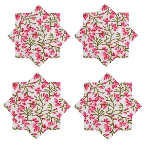 Hand Block Print Cotton Voile Fabric Kitchen Napkins - Image 3
