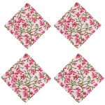 Hand Block Print Cotton Voile Fabric Kitchen Napkins