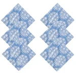 Hand Printed Cotton Napkins Blue Floral