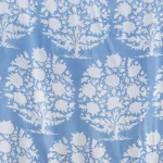 Hand Printed Cotton Napkins Blue Floral - Image 8