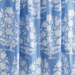 Hand Printed Cotton Napkins Blue Floral - Image 9