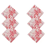 Handmade Red Forest Printed Cotton Napkins - Image 2
