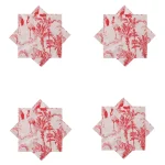 Handmade Red Forest Printed Cotton Napkins - Image 5