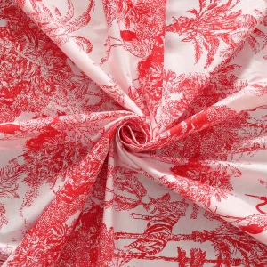 Handmade Red Forest Printed Cotton Napkins - Image 7