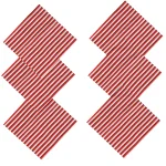 Handmade Red Striped Printed Cotton Napkins - Image 3
