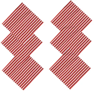 Handmade Red Striped Printed Cotton Napkins - Image 3