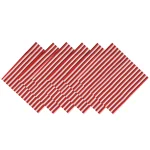 Handmade Red Striped Printed Cotton Napkins - Image 5