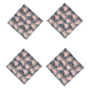 Indian Cotton Floral Block Print Napkins - Image 4