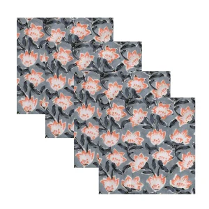Indian Cotton Floral Block Print Napkins - Image 3