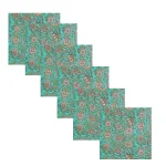Indian Hand Block 100%Cotton Print Napkins Green Floral - Image 3