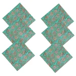 Indian Hand Block 100%Cotton Print Napkins Green Floral - Image 4
