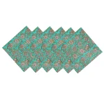 Indian Hand Block 100%Cotton Print Napkins Green Floral - Image 5
