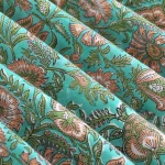 Indian Hand Block 100%Cotton Print Napkins Green Floral - Image 9