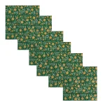 Indian Hand Block 100%Cotton Print Napkins Green Floral - Image 3
