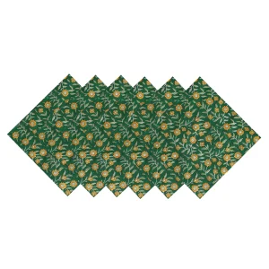Indian Hand Block 100%Cotton Print Napkins Green Floral - Image 5