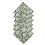 Indian Handmade Green Floral Printed Cotton Napkins - Image 2